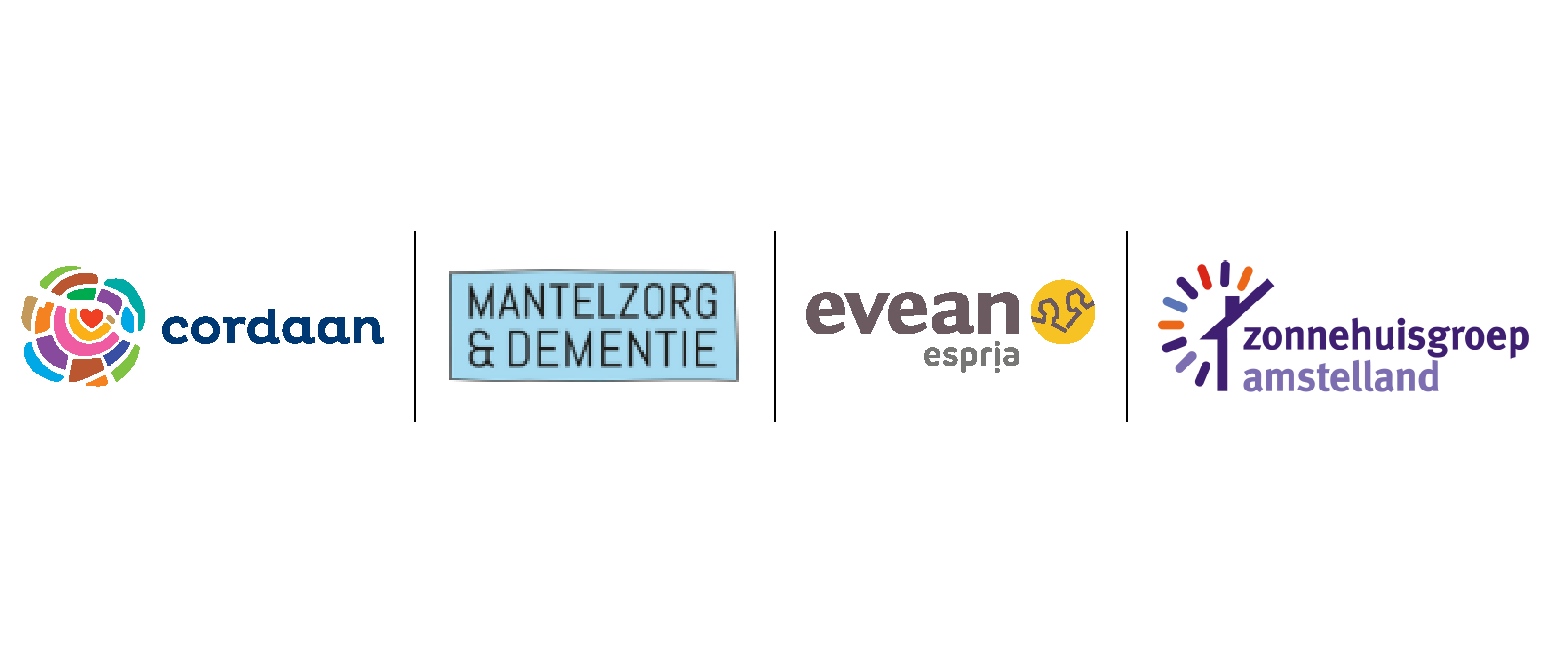 Logo's van samenwerkende organisaties in de zorg